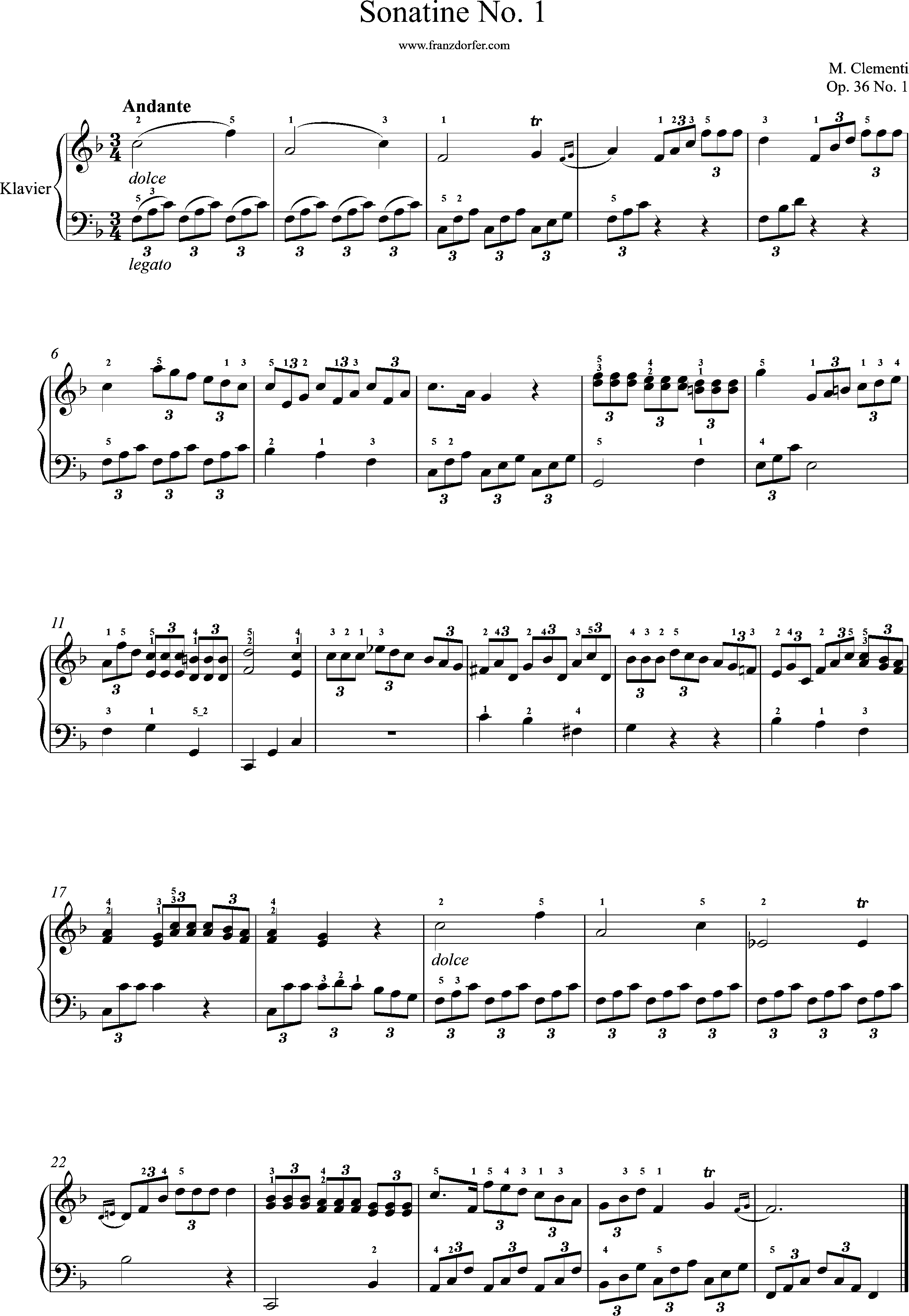 Andante, op. 36, Clementi Sonatine 1